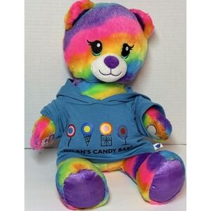 Build-A-Bear Rainbow Teddy Plush 16" Candy T Shirt Colorful Stuffed Animal 2018